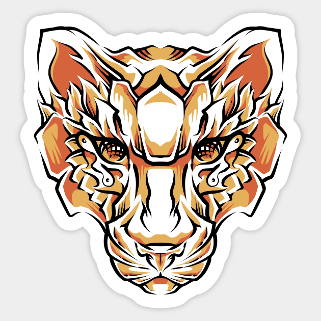 tiger head handdrawing Sticker by mrasyidkvec